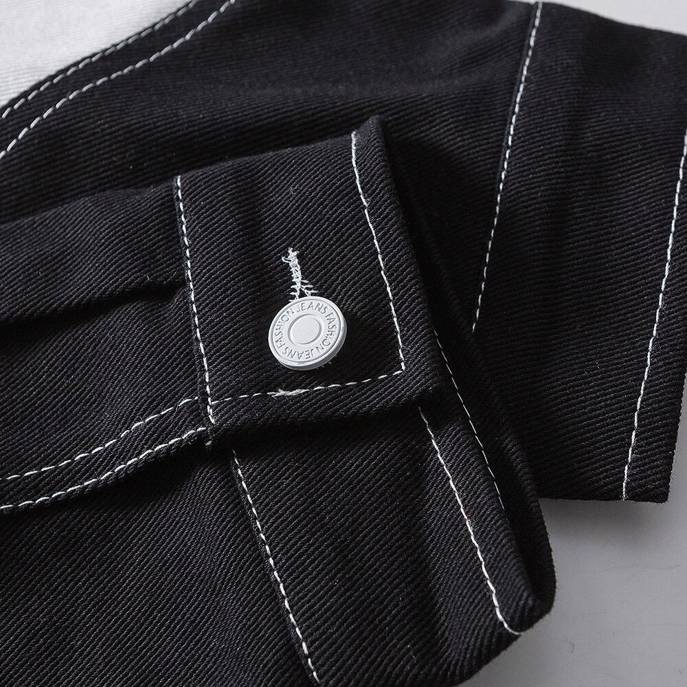 Black and White Denim Jacket 'Jin' - Image 4