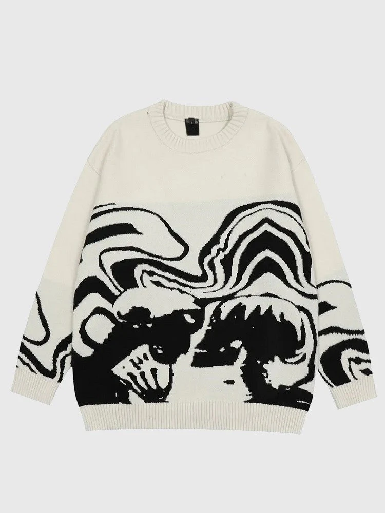 Black and White Japanese Sweater - Image 2