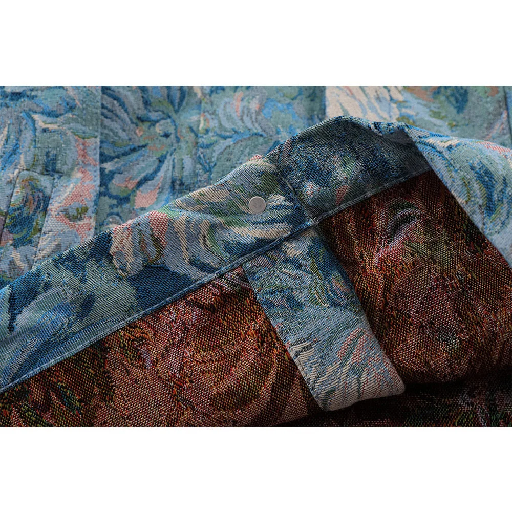 Blue Denim Jacket Floral Print 'Koyuki' - Image 3
