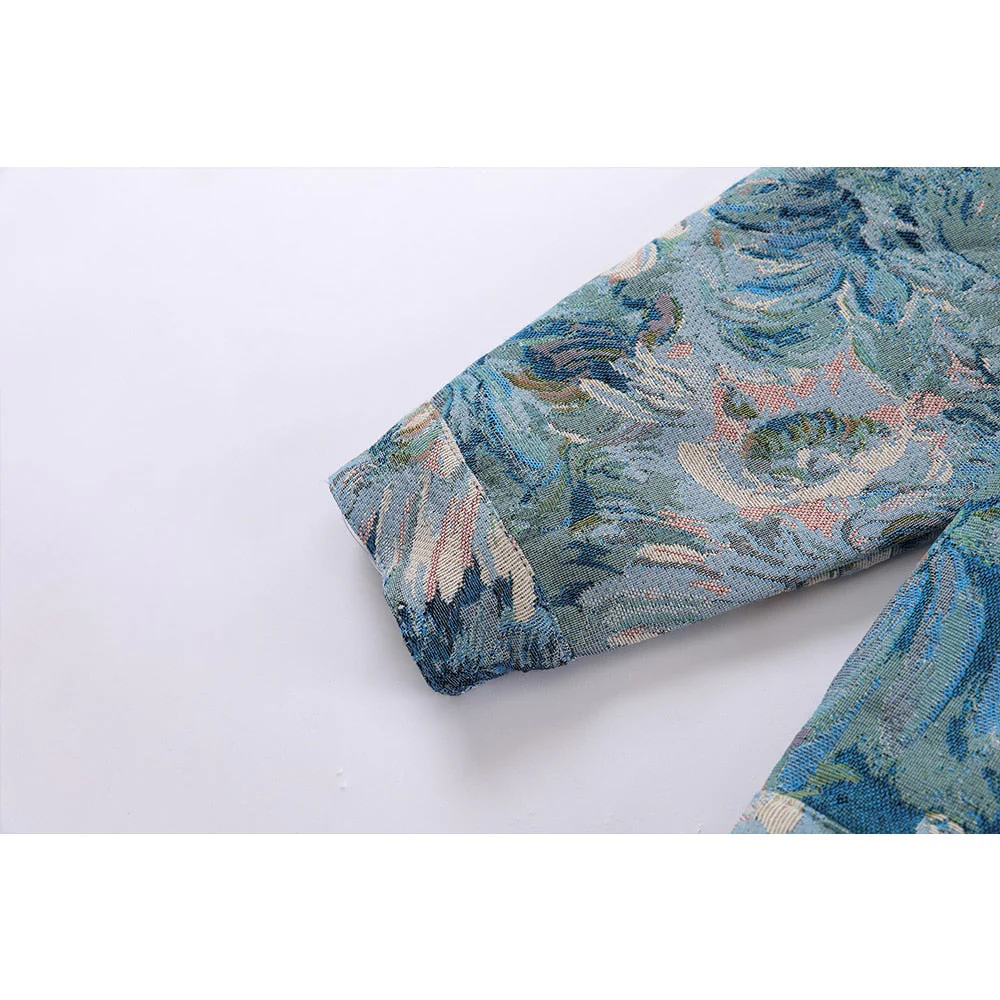 Blue Denim Jacket Floral Print 'Koyuki' - Image 5