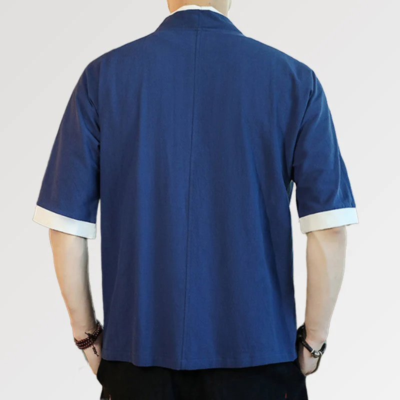 Blue Mens Kimono Jacket 'Tohoshinki' - Image 3