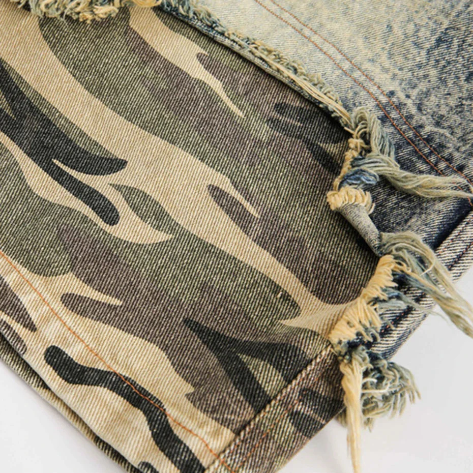Camouflage Denim Shorts - Image 4