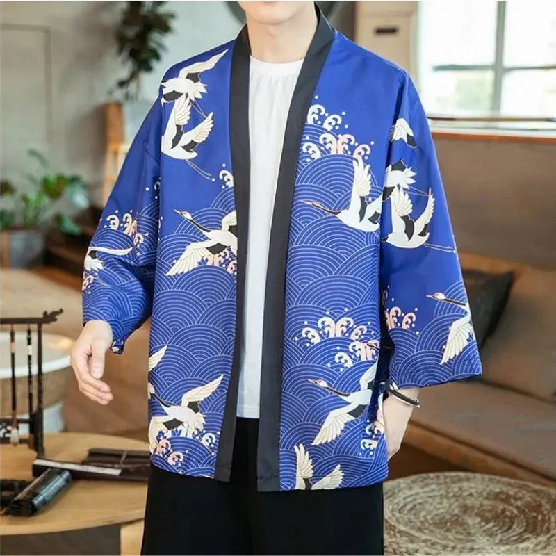 Crane Pattern Kimono Jacket 'Utsunomiya' - Image 3