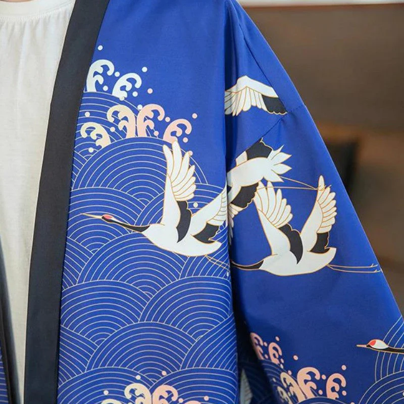 Crane Pattern Kimono Jacket 'Utsunomiya' - Image 5