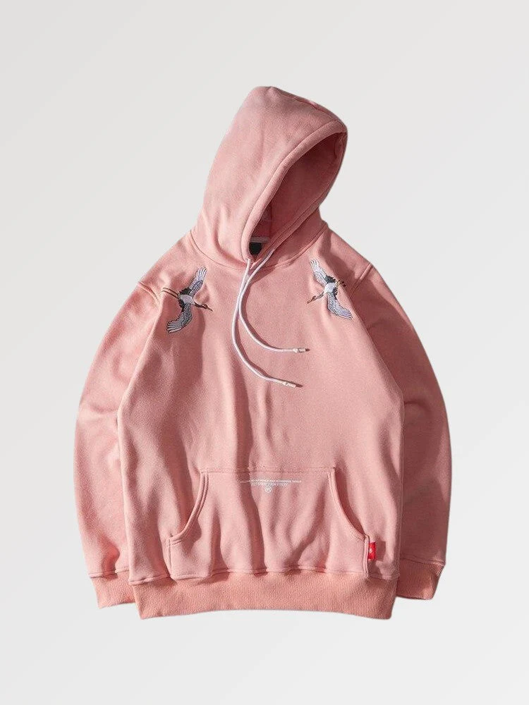 Cranes Pattern Streetwear Hoodie 'Bokeh' - Image 3