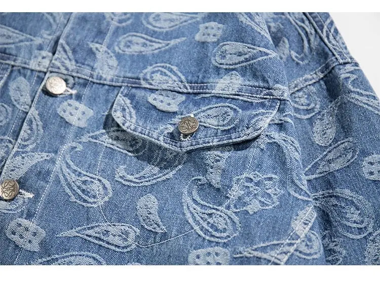 Denim Jacket Paisley Design 'Shigeaki' - Image 3