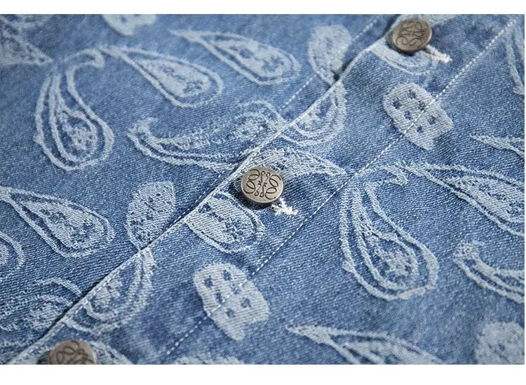 Denim Jacket Paisley Design 'Shigeaki' - Image 4