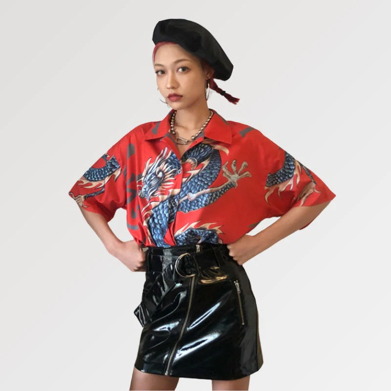 Dragon Pattern Blouse 'Kitaiwo' - Image 3