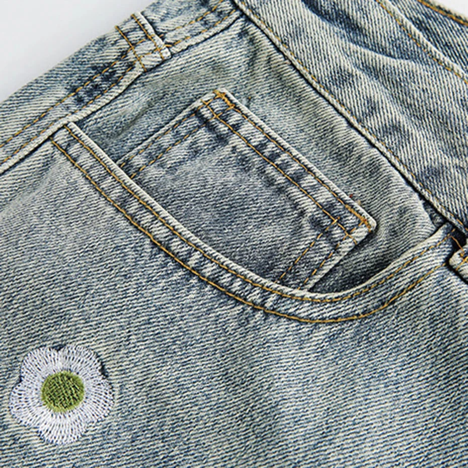Embroidered Denim Shorts - Image 5