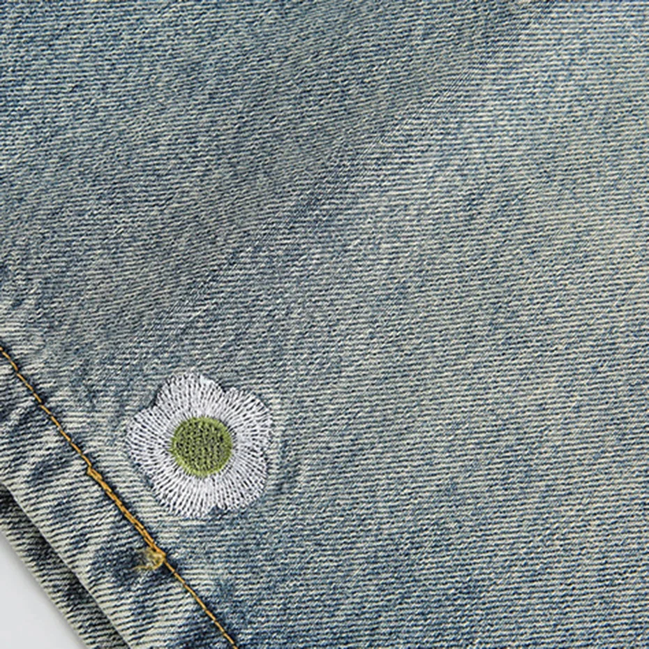 Embroidered Denim Shorts - Image 6