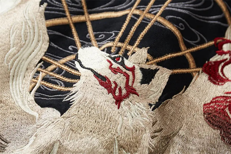 Embroidered Hoodie Japanese Fox 'Kitsune' - Image 6