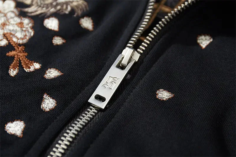 Embroidered Hoodie Japanese Fox 'Kitsune' - Image 9