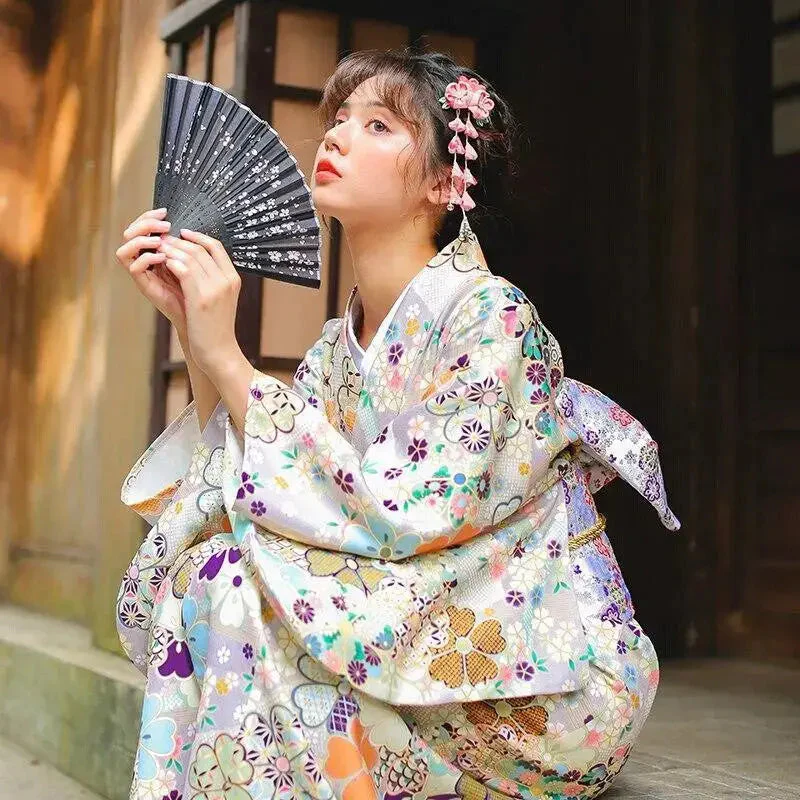 Floral Japanese Kimono for Women 'Nantai' - Image 4