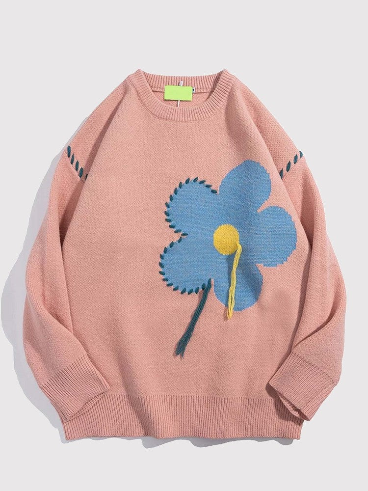 Flower Design Sweater 'Uru' - Image 3