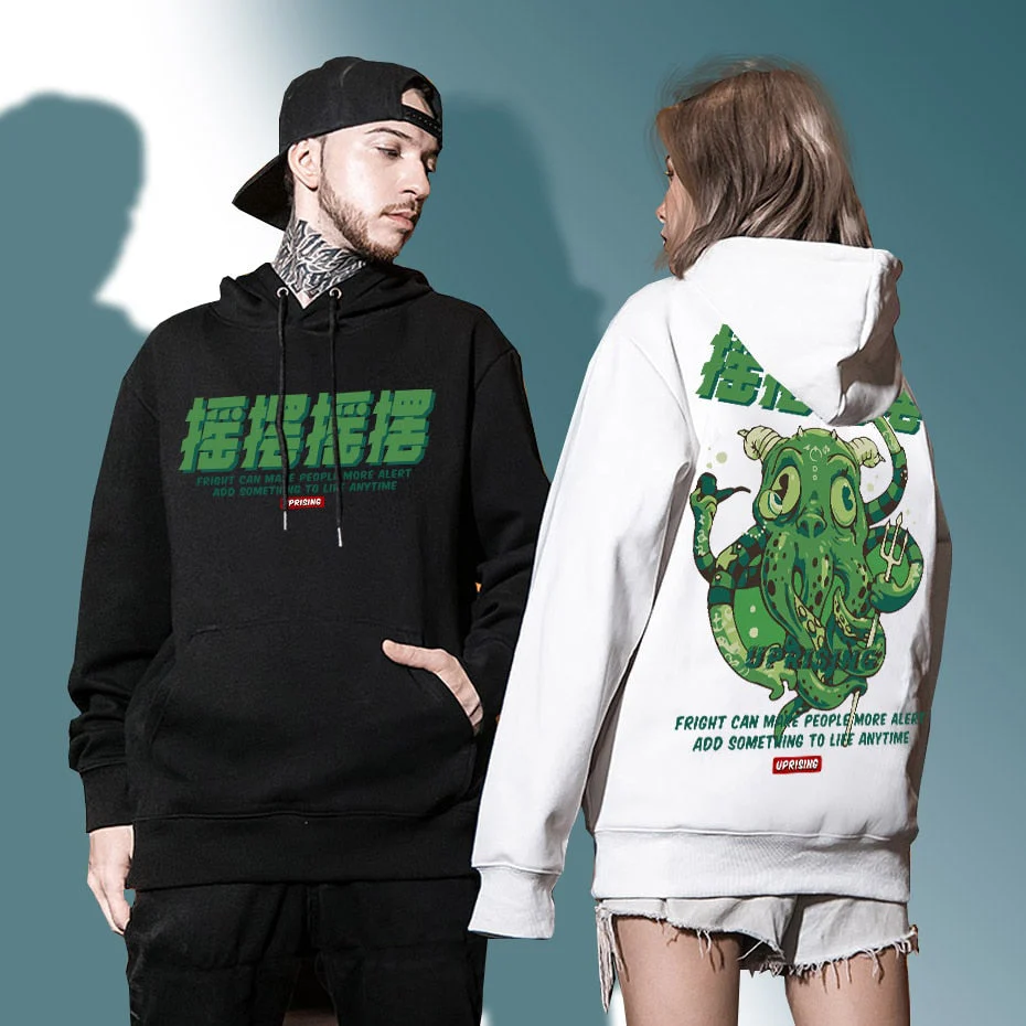Green Octopus Hoodie Japanese Script 'Furiku' - Image 6