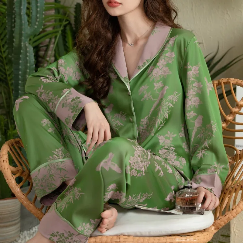 Green Silk Japanese Pajamas - Image 4