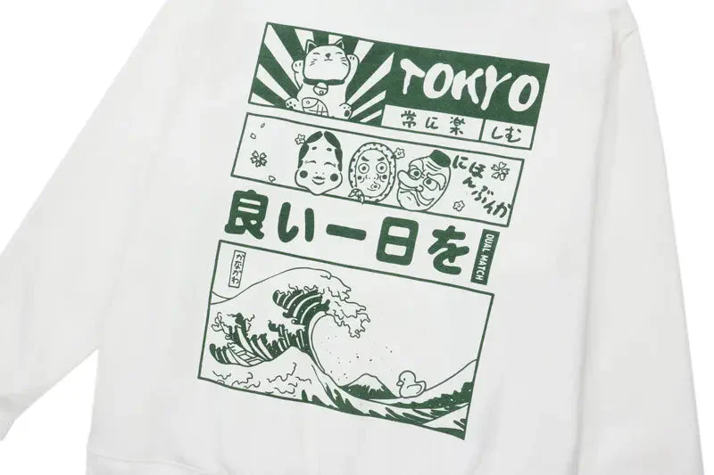 Hoodie with Traditional Japanese Pattern 'Kanagawa' - Image 5
