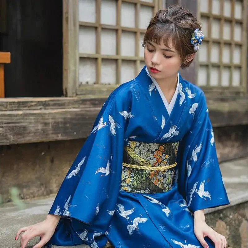 Japanese Blue Kimono for Women 'Ofunato' - Image 5