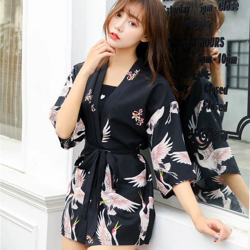 Japanese Crane Kimono Jacket 'Itsukushima' - Image 6