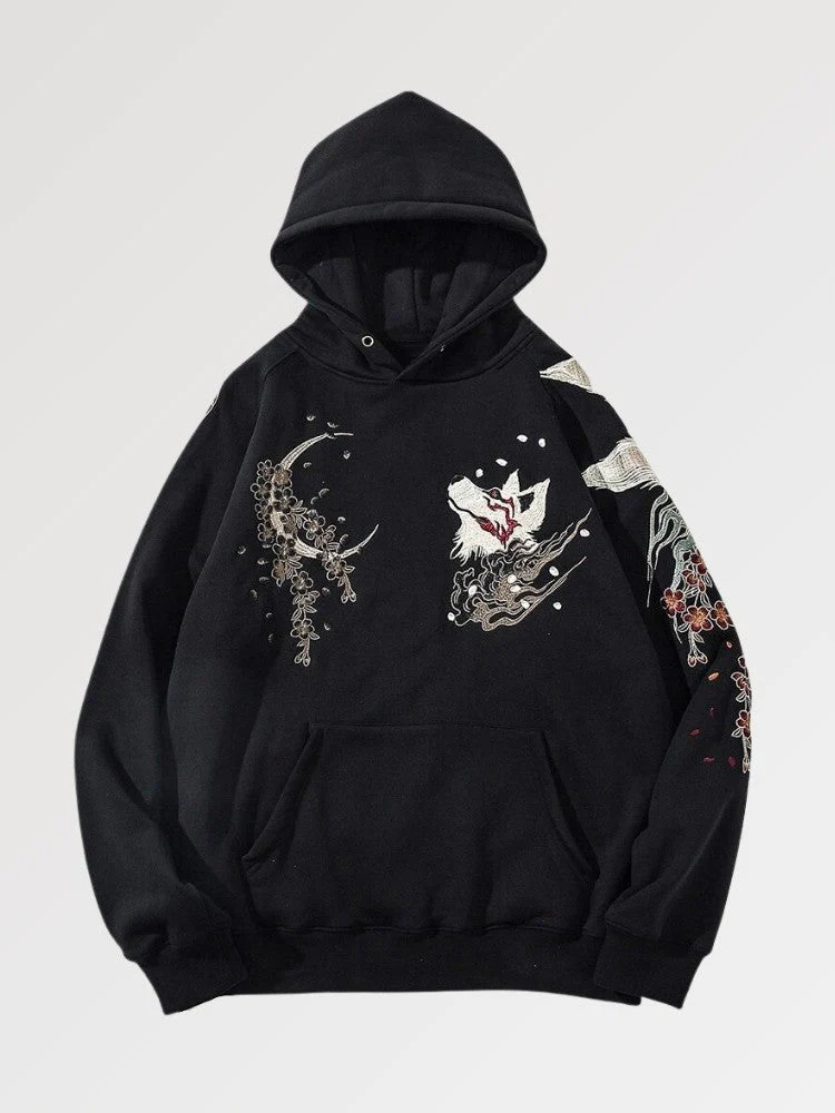 Japanese Embroidered Hoodie 'Tori' - Image 2