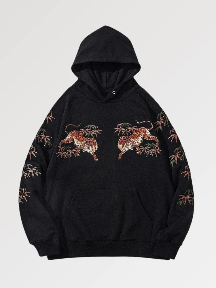 Japanese Embroidered Tiger Hoodie 'Iwate' - Image 2