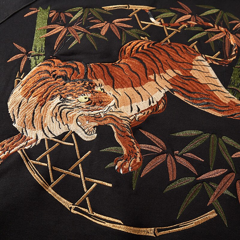 Japanese Embroidered Tiger Hoodie 'Iwate' - Image 4