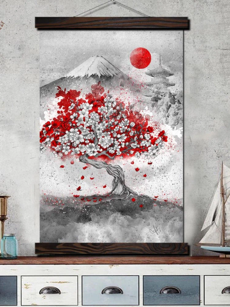 Japanese Inspiration Painting 'Bonsaï' - Image 3
