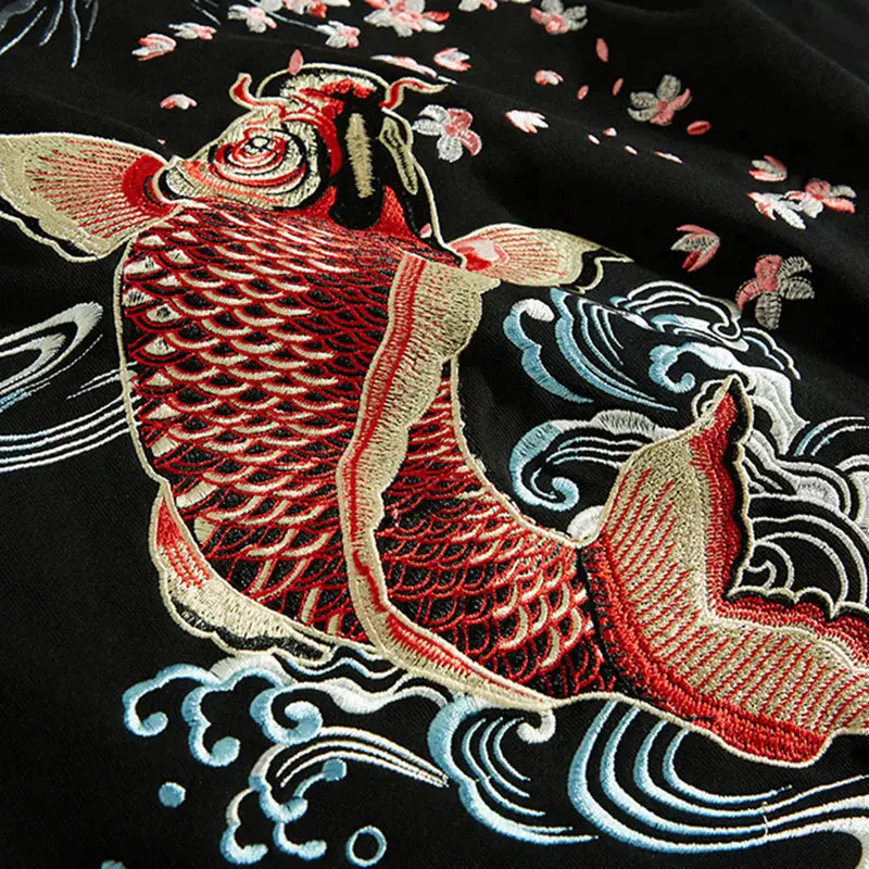 Japanese Koi Carp Hoodie 'Kuro' - Image 5