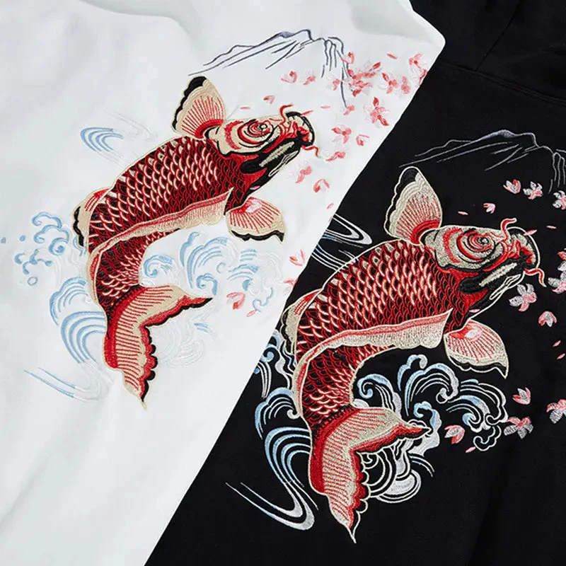 Japanese Koi Carp Hoodie 'Kuro' - Image 6