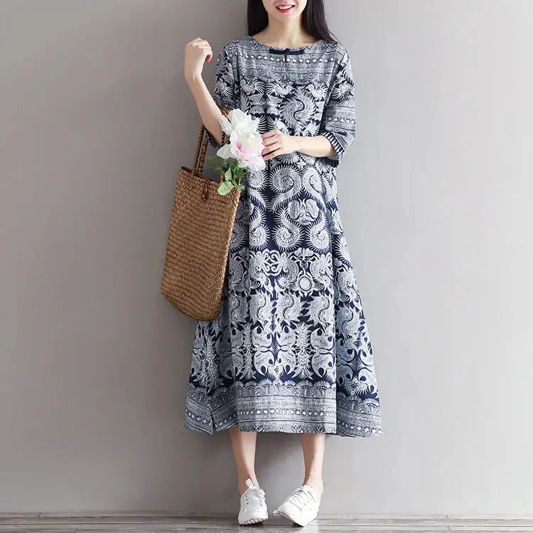 Japanese Pattern Dress 'Yuriko' - Image 3