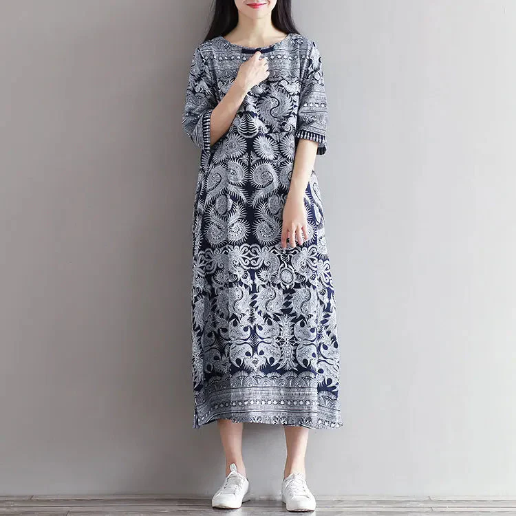 Japanese Pattern Dress 'Yuriko' - Image 4