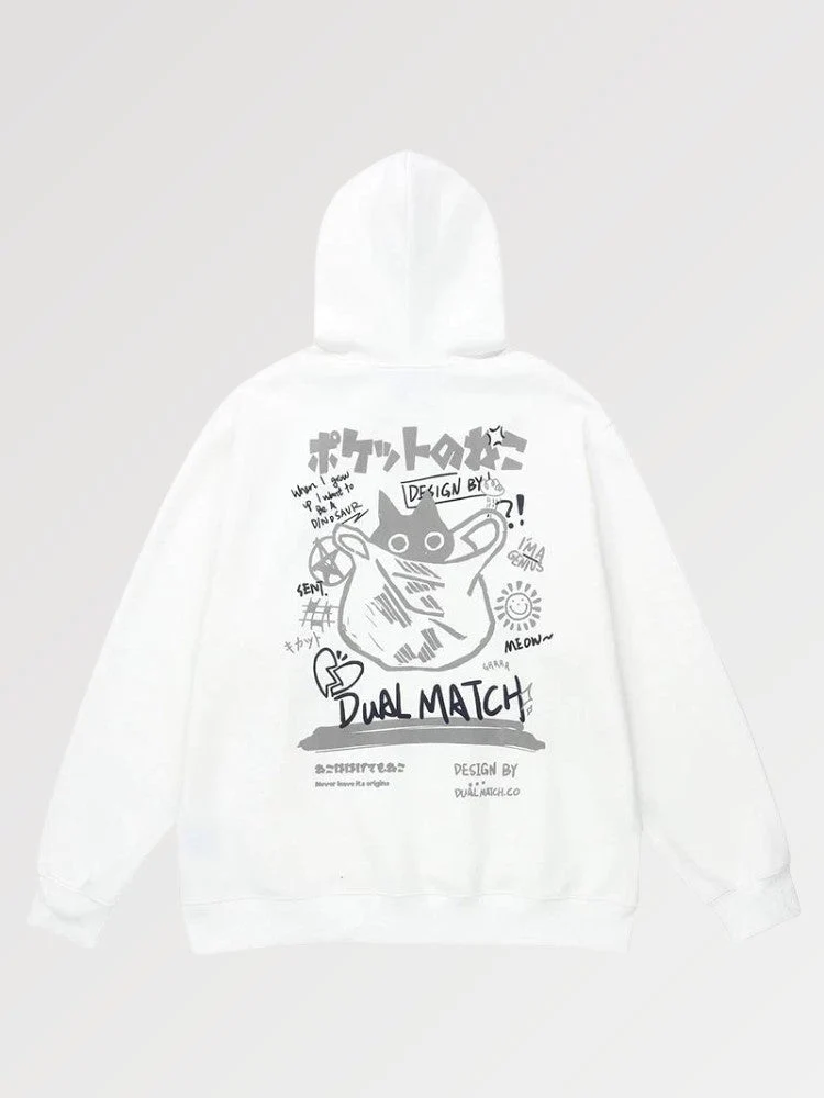 Japanese Pattern Sweatshirt 'Neko Baggu' - Image 2