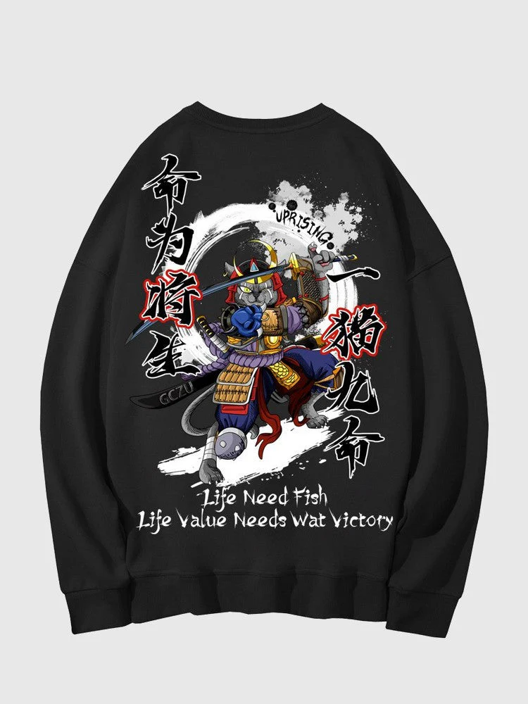 Japanese Samurai Cat Hoodie 'Kagawa' - Image 2