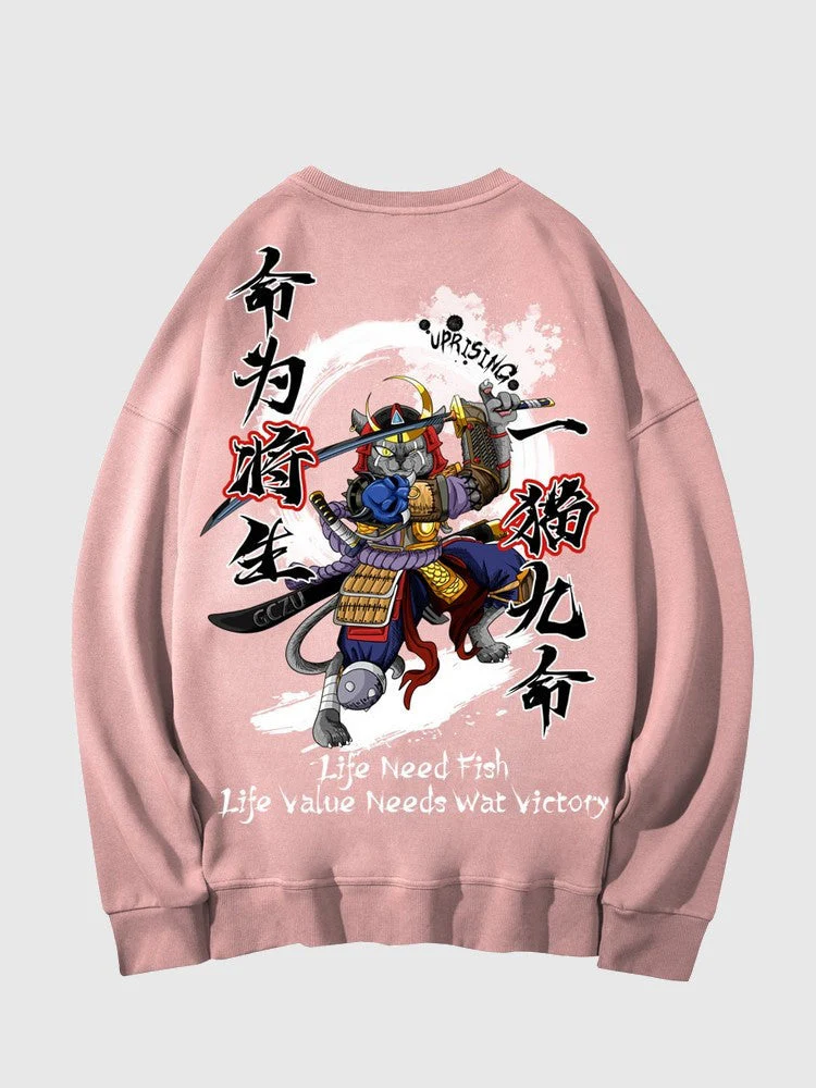 Japanese Samurai Cat Hoodie 'Kagawa' - Image 3