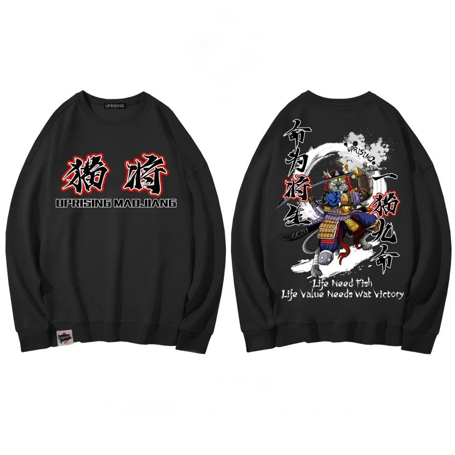 Japanese Samurai Cat Hoodie 'Kagawa' - Image 5