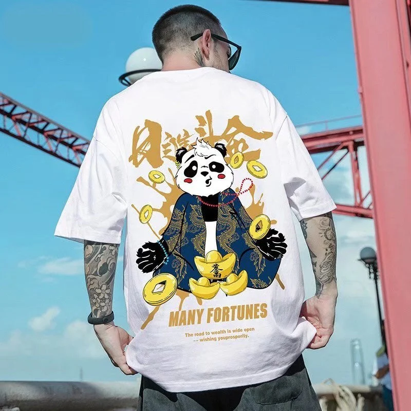 Japanese Shirt with Panda Pattern 'Many Fortunes' - Image 3