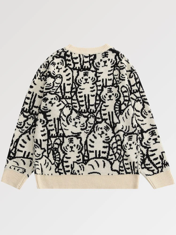 Japanese Streetwear Cat Sweater 'Harajuku' - Image 2