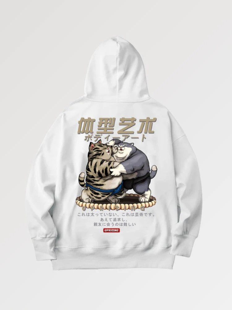 Japanese Sumo Cats Hoodie 'Fukuoka' - Image 2
