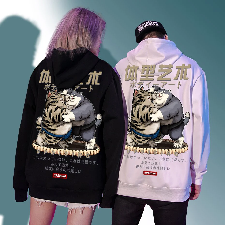 Japanese Sumo Cats Hoodie 'Fukuoka' - Image 4