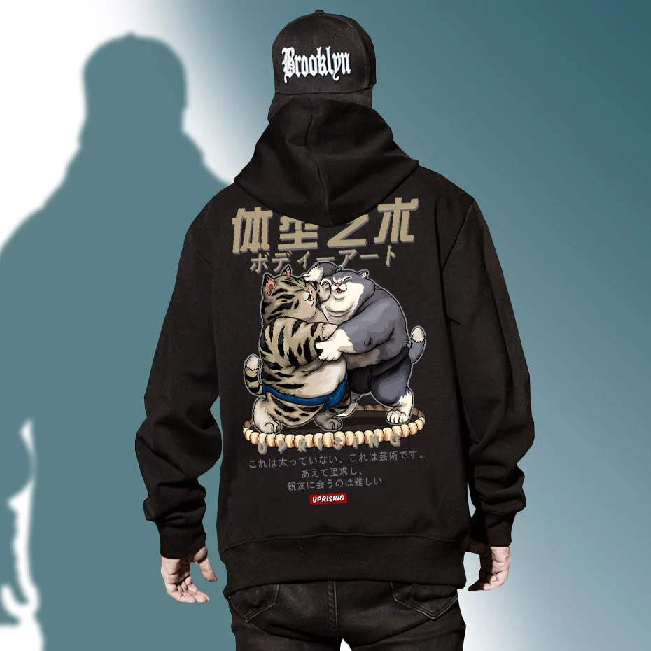Japanese Sumo Cats Hoodie 'Fukuoka' - Image 5