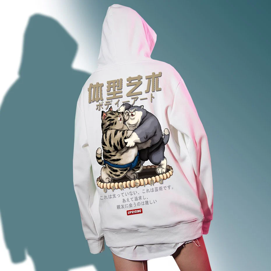 Japanese Sumo Cats Hoodie 'Fukuoka' - Image 6