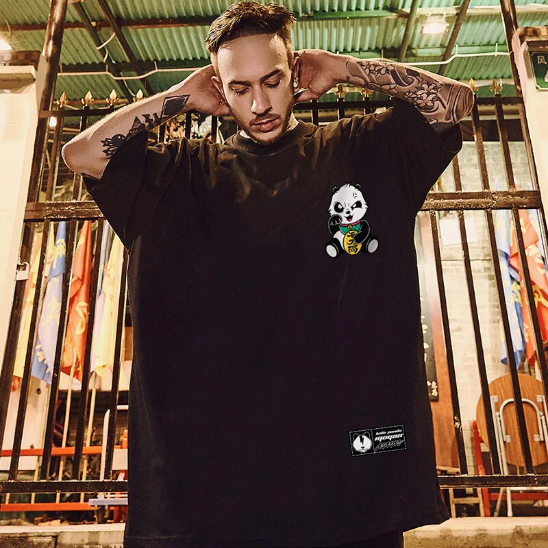 Japanese T-shirt Panda Pattern 'Make Money' - Image 3