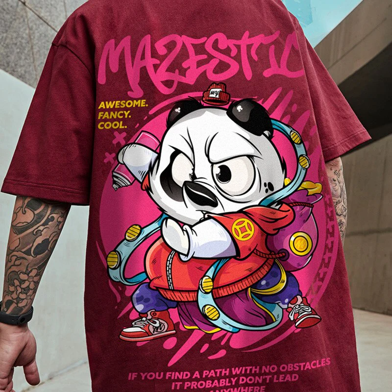 Japanese T-shirt with Pattern 'Ai Panda' - Image 3