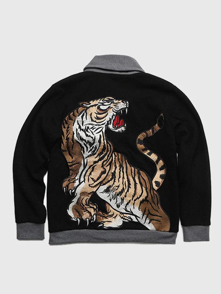 Japanese Tiger Embroidered Cardigan - Image 2