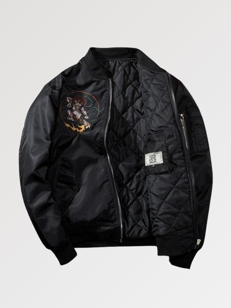 Japanese Yokai Embroidered Bomber - Image 3