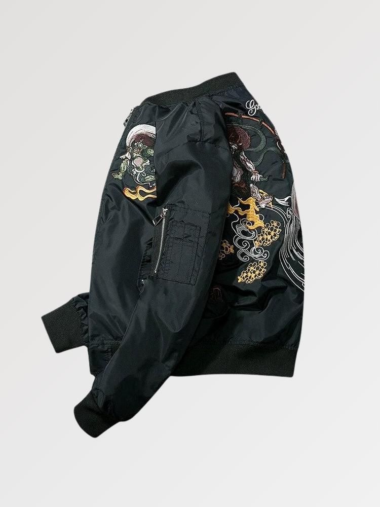 Japanese Yokai Embroidered Bomber - Image 4