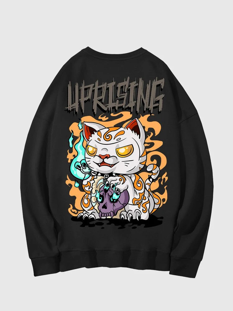 Japanese Zombie Cat Hoodie 'Kanagawa' - Image 2