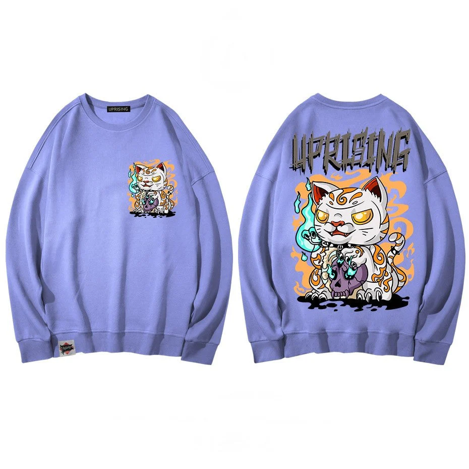 Japanese Zombie Cat Hoodie 'Kanagawa' - Image 4