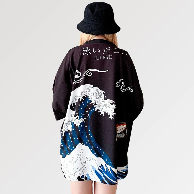 Kanagawa Pattern Kimono Jacket 'Anpanman' - Image 3