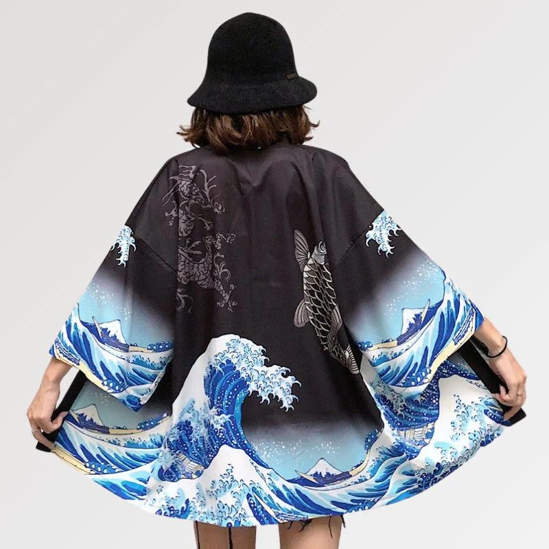 Kanagawa Wave Kimono Jacket 'Eightman' - Image 2